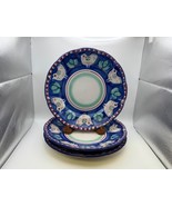 Set of 3 Vietri Italy Pottery CAMPAGNA CHICKEN Blue Dinner Plates - €190,74 EUR