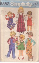 SIMPLICITY PATTERN DATED 1972 SIZE 1 TODDLER JUMPER &amp; JUMPSUIT - $3.00