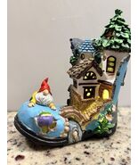 Gnome Treehouse Statue Outdoor Decor Solar Lit - $39.59