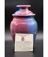 Judy Jones Pottery Pot w/ Lid 2003 Gatlinburg TN Signed Colorful Multi-C... - $59.99