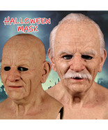 Bald Old Man Full Face Mask Halloween Cosplay Party Realistic Headgear C... - €22,57 EUR