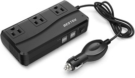 BESTEK 200W Power Inverter DC 12V to 110V AC Inverter with 4.2A 4-Port USB Car - £31.45 GBP