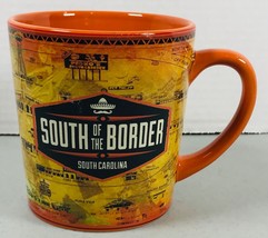 South Carolina “South of the Border” Map - Orange - 16 Ounce Coffee Ceramic Mug - £8.63 GBP