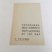 Italia SS C. Colombo ship&#39;s activities of the day program August 1963 - $375.97 MXN