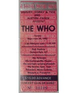 The WHO 1982 Ticket stub Rich Stadium Buffalo Vintage VG+ Townsend Harve... - £15.49 GBP
