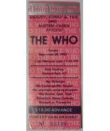 The WHO 1982 Ticket stub Rich Stadium Buffalo Vintage VG+ Townsend Harve... - $27.10 CAD