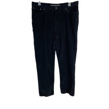 Lands End Mens Pants Size 40 Traditional Fit Black Corduroy Dress Pants - $18.54