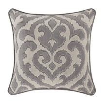 New J. Queen New York Belvedere Square Throw Pillow in Silver 18&quot; x 18&quot; - £55.25 GBP