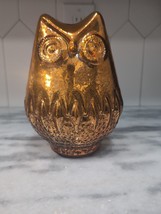 Brown Mercury Glass Owl Figure, 8.25&quot; Tall, Owl Figurine, Owl Lamp or Decor - £15.59 GBP