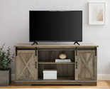 Sliding Farmhouse Barn Door TV Stand for Tvs up to 65&quot;, Grey Wash - $258.34