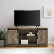 Sliding Farmhouse Barn Door TV Stand for Tvs up to 65&quot;, Grey Wash - £203.21 GBP