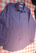 Pierre Cardin Purple Button Up Long Sleeve Formal Dress Shirt Size 16 34 / 35 - £14.20 GBP