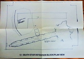 Death Star Star Wars Detention Center Set Diagram Print Vtg 20th Century... - $14.99