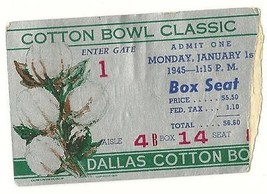 1945 cotton bowl ticket stub OKLAHOMA A&amp;M TCU - £300.13 GBP