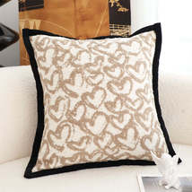 SOGA 2X 45cm Heart Patterned Off-White Pillow Covers with Black for Sofa... - $50.50+