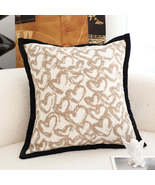 SOGA 2X 45cm Heart Patterned Off-White Pillow Covers with Black for Sofa... - $71.12 CAD+