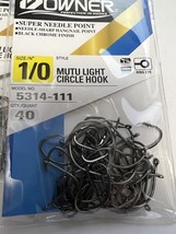Owner 5314-111 1/0 Mutu Light Circle Hooks 40Ct super needle point black... - $546.77 MXN