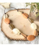 Signature Studio Natural Coral Chunky Stone Beaded Leather Cord Necklace... - $273.50 MXN