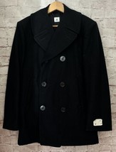US Navy Peacoat Jacket Mens 38R Black Wool Pea Coat NWOT NEW - £69.84 GBP