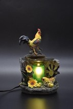 Rooster &amp; hen Electric Oil Warmer With Dimmer switch control resin - £31.89 GBP