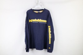 Vtg Starter Mens L Faded University of Michigan Spell Out Long Sleeve T-Shirt - £31.61 GBP