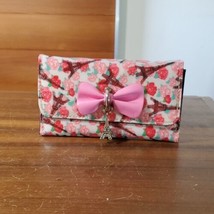 Claire&#39;s Wallet Eiffel Tower Bow Kidcore Multi Pocket Pink Red Mid Sized... - $10.78