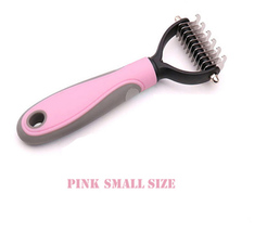 Hair Removal Comb For Dogs Detangler Fur Trimming Brush Grooming Hair Pink Small - £18.58 GBP