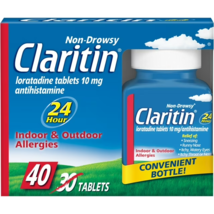 Claritin 24 Hour Non-Drowsy Allergy Relief Loratadine 40 Tablets Exp 09/... - $203.39 MXN