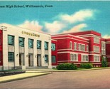 Windham High School Building Willimantic Connecticut CT UNP Linen Postcard - $3.91