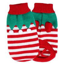 Pet Christmas Turtleneck Sweater Dog Cat Christmas Clothes Snowman Stripes Costu - £10.55 GBP