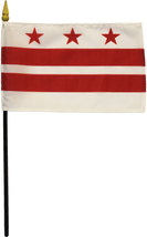 Washington, DC (District of Columbia) - 4&quot;X6&quot; Stick Flag - £2.69 GBP