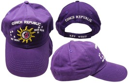 Conch Republic Key West 1828 Purple Acrylic Adjustable Embroidered Hat Cap - £18.97 GBP