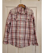 LADIES WRANGLER SNAP FRONT LONG SLEEVE WESTERN LACE OVERLAY PLAID SHIRT ... - $326.52 MXN
