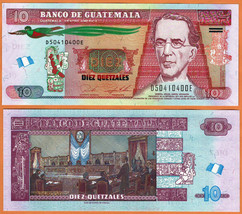 GUATEMALA 2017  UNC 10 Quetzales Banknote Paper Money Bill P- 123 NEW - £2.75 GBP