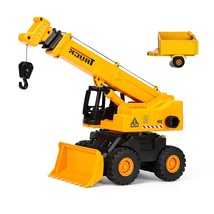2-In-1 Crane And Excavator Construction Truck Toy Vehicles Building Toy Set With - £40.59 GBP