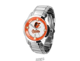 Game Time Baltimore Orioles Titan Watch Calendar 3 Handed Face Stainless Steel - £89.12 GBP