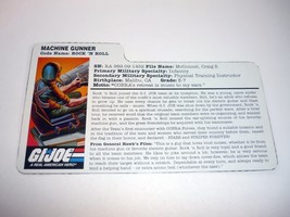 GI Joe Rock &#39;N Roll File Card Vintage Figure Stars &amp; Stripes Accessory Part 1997 - £2.90 GBP