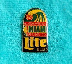 MIAMI 1990 NBA ALL-STAR WEEKEND - MILLER LITE - LAPEL PIN  VERY RARE-COL... - £12.36 GBP