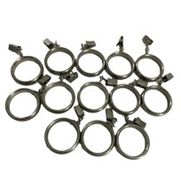 Lot 13 Silver Colored Metal Cafe Curtain Drapery Rings Clips 1 5/8&quot; Inner - $14.85