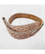 Nocona Pale Pink Belt Rhinestones Hearts Ladies 21&quot; to 24&quot; - $12.99