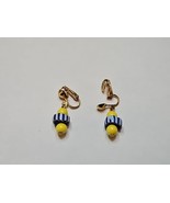 Yellow/Blue Cluster Drop Dangle Earrings, 0.75'' Length Vintage  - $183.86 MXN Yellow/Blue Cluster Drop Dangle Earrings, 0.75'' Length Vintage  - $183.86 MXN