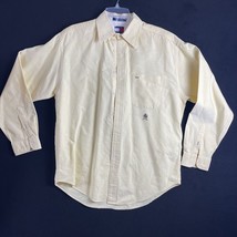 VTG Tommy Hilfiger Men&#39;s Size L Oxford Shirt Yellow Long Sleeve 90&#39;s y2k&#39;s Flag - £12.40 GBP