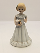 Vintage Enesco Growing Up Birthday Girls Blonde Age 6 Porcelain Figurine Blue - £4.64 GBP