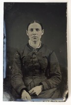 Antique Tintype Photo of Lovely Girl Young Woman Lady  Tinted Colored Cheeks - £19.28 GBP