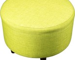 Sophia Collection Bennett Series Contemporary Round Ottoman, Lime Green/... - $214.99