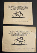 Vintage Raleigh bicycle assembly maintenance instructions set of 2 England - £10.94 GBP