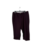 Women’s Size 16 Brown Cuffed Cropped Pants Stretch Capris Casual Work Wear - $16.34