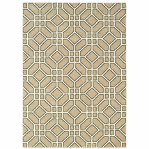 10&#39; X 13&#39; Sand And Ivory Geometric Power Loom Stain Resistant Area Rug - £1,379.03 GBP