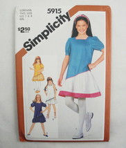 Simplicity Pattern 5915 Girls Size 7 & 8 Dress Asymmetrical Ruffle Vintage 1983 - $4.89