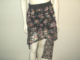 NEW Wet Seal Skirt Size M Asymetrical High Low Hem Floral Lace Elastic W... - $18.84